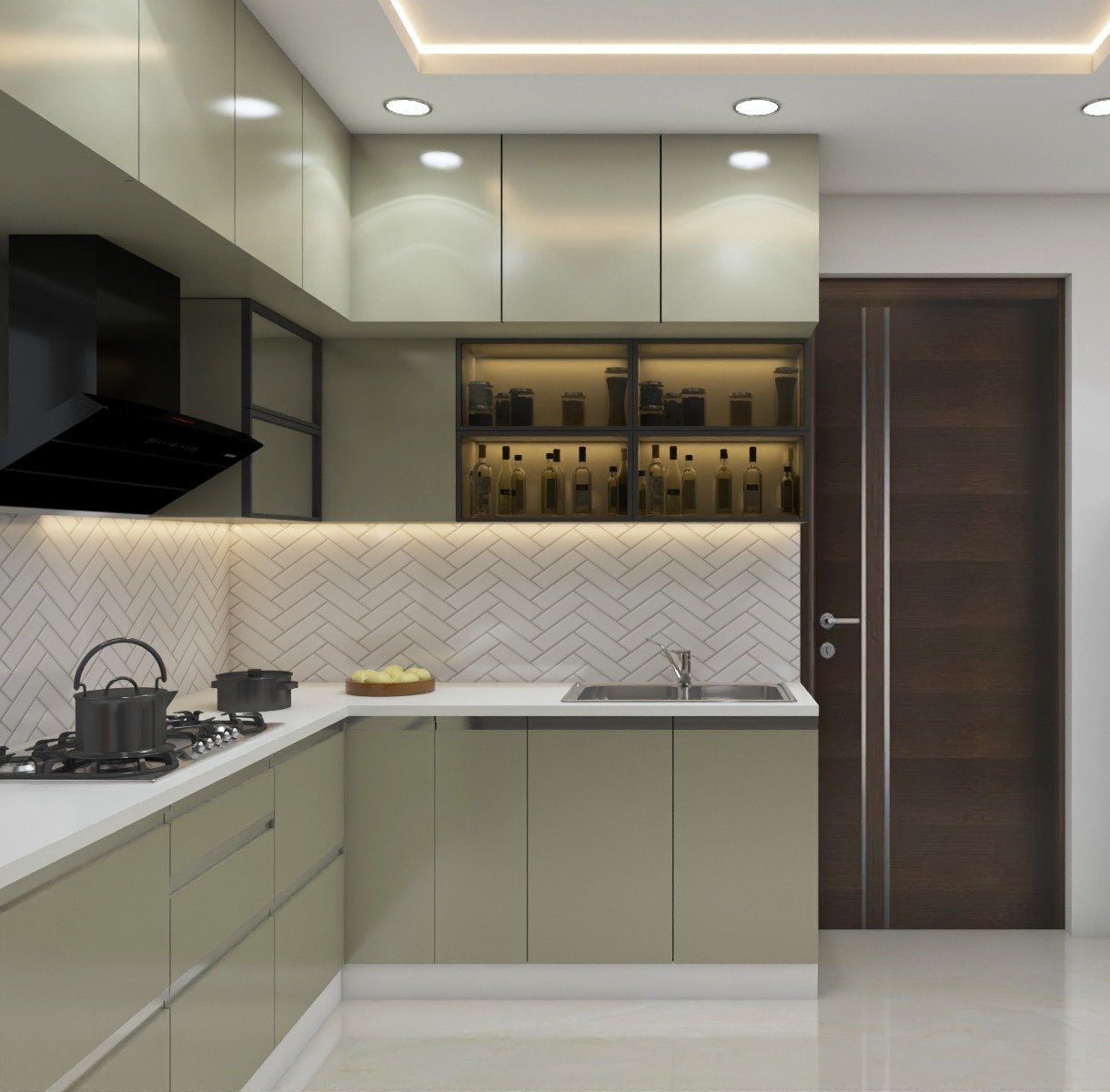 Modern wardrobe interior